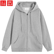 M-4XL Uniqlo Hoodies Large Fashion Women's Long Sleeve Hoodie With Loose Front Zipper