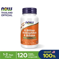 NOW Flax 8 BILLION ACIDOPH/BIFIDUS Probiotic 60/120 VCAPS นาวฟู้ดส์ โปรไบโอติก โพรไบโอติก