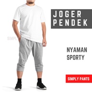 Adult Knee-Length Jogger Pants Men's Short Jogger Pants 3/4 Jogger Training Pants 3/4 Training Pants