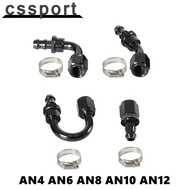 Universal AN4 AN6 AN8 AN10 AN12 0 45 90 180 Degree Push Lock Hose Fitting End Adapters