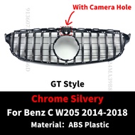 กระจังหน้าขายแต่งสไตล์ Grille Racing Grill สำหรับ Mercedes W205 Benz C C43 S205 C205ตาข่ายประดับฝากร