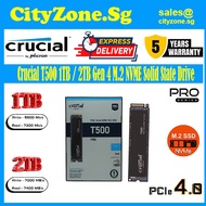 Crucial T500 CT500T500SSD8 500GB / CT1000T500SSD8 1TB / CT2000T500SSD8 2TB Gen 4 M.2 NVME Solid State Drive 5Years Local Warranty