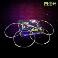 Shop Interlocking Four-Chain Magic Talent Display Chinese Ring Stainless Steel Magic Props Four-Chai