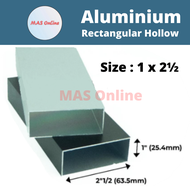 1 x 2 1/2 Aluminium Hollow Rectangular Hollow / Segi Empat Hollow / Bar Berongga Aluminium 长方通 -2ft/ 4ft/ 6ft/ 8ft MASONLINE