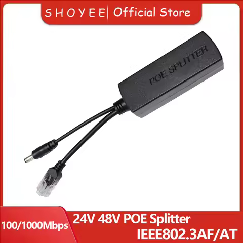 POE Splitter 24V/48V to 12V/5V IEEE 802.3af Output Power Over Ethernet Splitter Adapter Security Sys