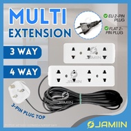 5 MTR 3 Way/4 Way 2-Pin Plug Socket Extension Plug Wayar Extension Multi Plug Extension Cord Plug So