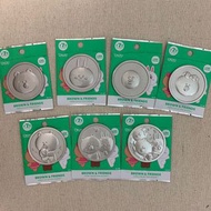 Line Friends URDU coins collection 銀色 錢幣一套7個