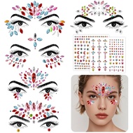 Erythem Face Gems for Women 7 Sheets Face Jewels Stick On Self Adhesive Rhinestones Stickers for Rav