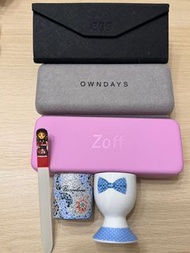 Zoff Owndays EGG glasses box holder眼鏡盒 souvenir Spain Barcelona mini glass 西班牙巴塞隆拿手信玻璃杯  mini cup 蝴蝶