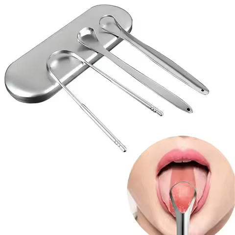 1/3Pcs Tongue Scraper Stainless Steel Tongue Cleaner Oral Care Hygiene Scraper Dental Oral Care Hygi