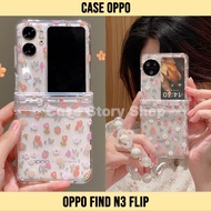 เคส OPPO Find N3 Flip ลายดอกไม้น่ารักๆ พร้อมสายคล้อง เคสพลาสติกใส