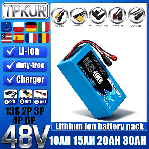 48V,18650 Lithium Battery Pack 13S/2P/3P/4P/6P Specs Intelligent BMS With Fast Charger For 100-1500W