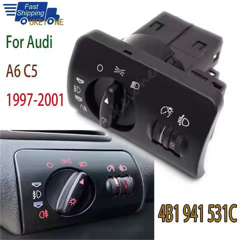 Car Accessories For Audi A6 1997-2005 Headlight Fog Lamp Control light Switch Knob Panel 4B1941531C 