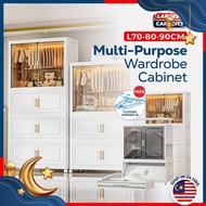THE L70–90cm Foldable Wardrobe Storage Cabinet Stackable Adult Kids Clothes Wardrobe Storage Box