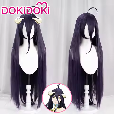 IN STOCK Albedo Wig Anime OVERLORD Cosplay DokiDoki Wig Cosplay Long Purple Wig Hair Heat Resistant 