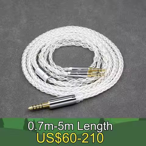8 Core 99% 7n Pure Silver Palladium Earphone Cable For Hifiman Sundara Ananda HE1000se v2 HE6se he40