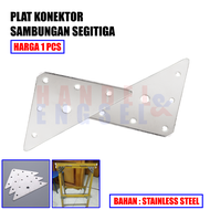 Siku Konektor Segitiga Corner Plat Stainless Siku Penyangga Rak Tebal