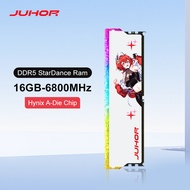 DDR5 DDR5 16G 6400MHz 16G 6400MHz JUHOR DDR5หน่วยความจำ RGB 16GB 6400Mhz 6800Mhz ชิปเดิม Hynix ชิปคอ