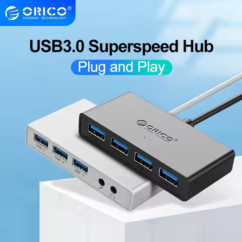 ORICO 4 Port USB 3.0 Splitter USB HUB With Micro USB Power Port Multiple High Speed OTG Adapter for 