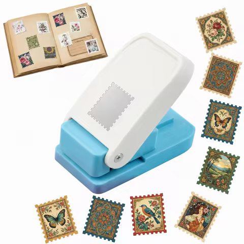 Stamp Punch, 1* 0.8inch Square Stamp Puncher Postage Stamps Punches,Craft Cutter Hole Puncher for Sc
