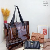 Chanel三件套 果凍購物袋+方胖子包+錢包 實用性價比組合