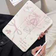 cute cartoon case iPad pro11 2022 2024 air4/5/6 mini6/7 three-fold acrylic iPad case gen5/6/7/8/9/10