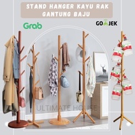 Stand Hanger Kayu Rak Gantung Baju Tas Topi Tiang Gantungan Berdiri - Dc - 02 White(Z7L8) Portable V
