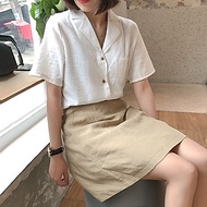 Áo sơ mi nữ cổ Vest ngắn tay, chất đũi thoáng mát, freesize dưới 55kg mặc đẹp, phong cách thanh lịch