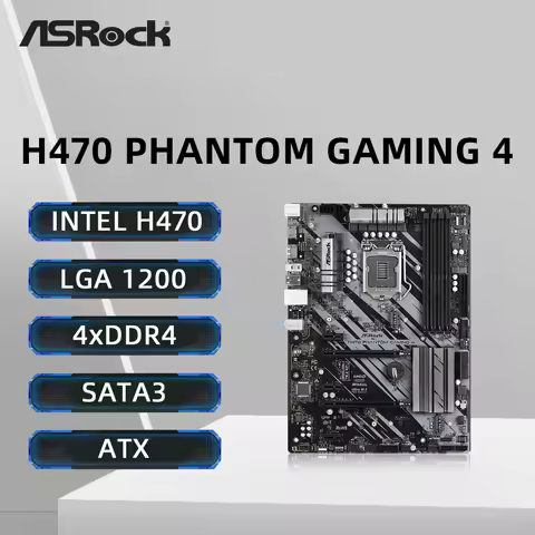 ASRock H470 PHANTOM GAMING 4 Motherboard LGA 1200 Support i3-10105F i5-11400F 11600KF i7-11700KF i9-