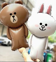 1對超大全身氣球 鋁膜氣球 布朗熊 熊大氣球 Brown  可妮兔 Cony  氣球佈置 兒童生日裝飾派對  Linefriends balloons decoration