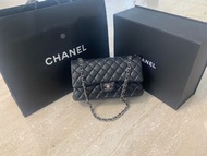 香奈兒 側背包 CHANEL  COCO25 27開/全配  黑銀羊