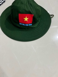Combo khăn rằn và mũ in cờ Tổ Quốc chữ Tôi yêu Việt Nam