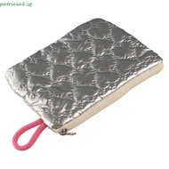 PATRICIA1 Silver Coin Purse, Love Rhombus Shape Korean Style Stuffed Cotton Storage Bag, Casual Ox C