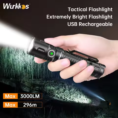 Wurkkos TD04 Self-Defense Tactical Flashlight Portable Powerful 3000 LM LED Flashlight Rechargeable