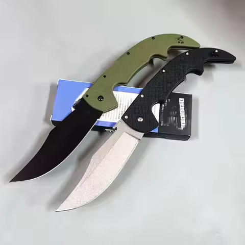 NEW Large E/sparda Folding Hunting Knife G10 Handle AUS-10A Steel Knife Tactical Survival Camping ED