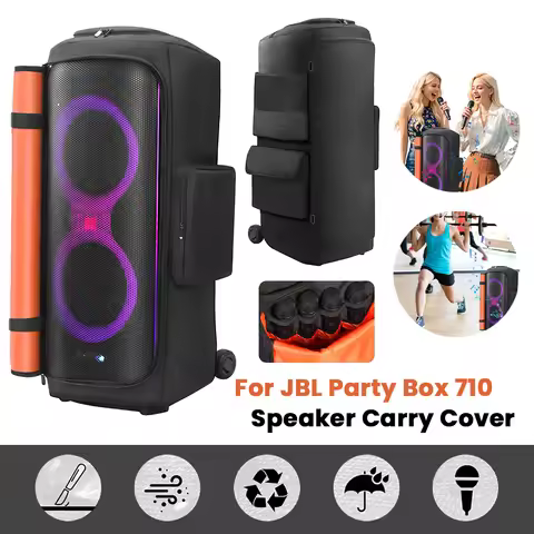 Speaker Carry Cover with Mic Pocket Portable Speaker Dust Case Padded Speaker Protective Cover for P