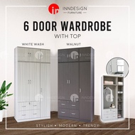 [LOCAL SELLER] Mika 6 Doors W/ 4 Drawers Wardrobe/Open Wardrobe