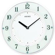 SEIKO Wall Clock For Living Room Bed Room Solar Plus Radio Wave Analog Thin Wooden Frame White SF505W