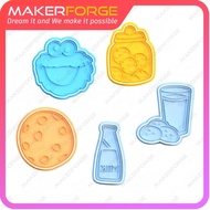 Cookie and Cookie Monster Cookie Cutter Set of 5
