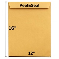 【1PACK=50PCS ! ! !】LION 12"x16" Brown Envelope 80gsm (305mmx406mm) (Peel&Seal) (PRICE FOR 1PACK)