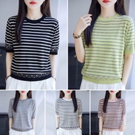 2831 Korean Knitted Striped Women Top