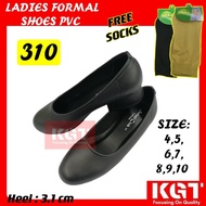 KASUT FORMAL FLAT PEREMPUAN HITAM 310 TUMIT TINGGI 3CM LADIES FORMAL SHOES KASUT OFFICE PVC LEATHER 