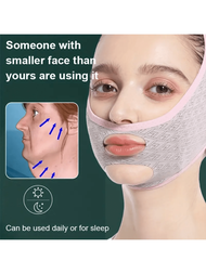 1入v型臉部按摩帶-下巴和頸部塑形器,提拉面膜,面部造型,放鬆和睡眠面膜,固定帶