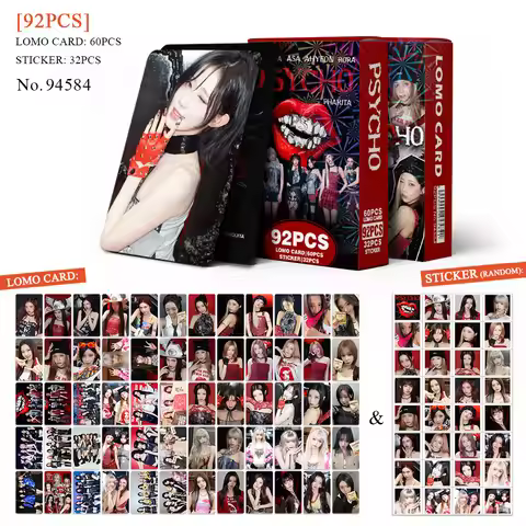 92Pcs/Set Idol BABYMONSTER New Album PSYCHO Lomo Cards And Stickers Postcards AHYEON HARAM RORA ASA 