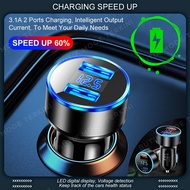 Car Charger Car Adapte 2-Port USB Fast Charging 3.1A 12V-24V Output Motor Chargers