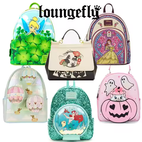 Loungefly Disney Series Mermaid Alice in Wonderland Tinker Bell Marie The Cat Pooh Mini Backpack Pri