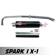 ท่อสูตร SPARK / X-1 ท่อสูตรสปาร์ค ท่อแต่ง ท่อ โมวิค MOVIC-X ทรง ENDURANCE มี มอก. คอท่อชุบโครเมี่ยมอย่างดี+ปลาย+แค้มรัดท่อพร้อมอุปกรณ์ติดตั้งครบชุด