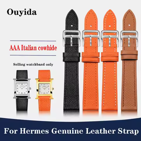Genuine Leather Watch Strap Of The Watch Is Suitable For Hermes 14/16/18/20mm Fashionable Comfortabl