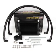 BATTLEBEE Car Engine Oil Cooler Cooling System Kit With Rubber Tube Aluminum Radiator For Toyota 1JZ