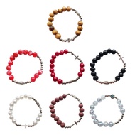 JJ* Catholic Cross Rosary Bracelet for Baptism Favor Christening Women Men Jewelry